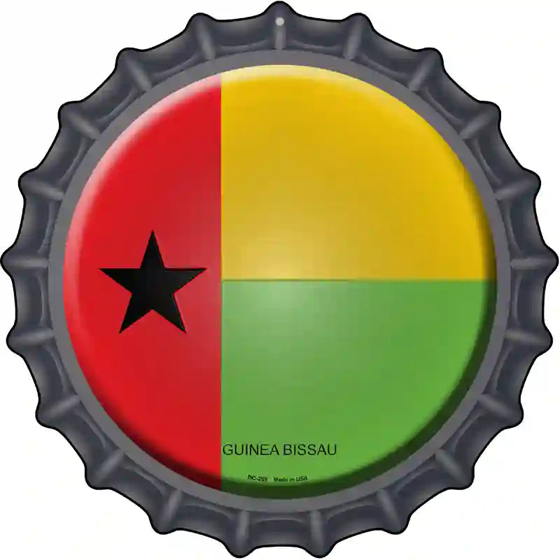 Guinea Bissau Novelty Metal Bottle Cap Sign BC-289 12" Sign (BC)