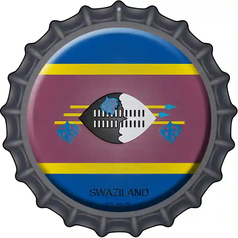 Swaziland Novelty Metal Bottle Cap Sign BC-431 12" Sign (BC)