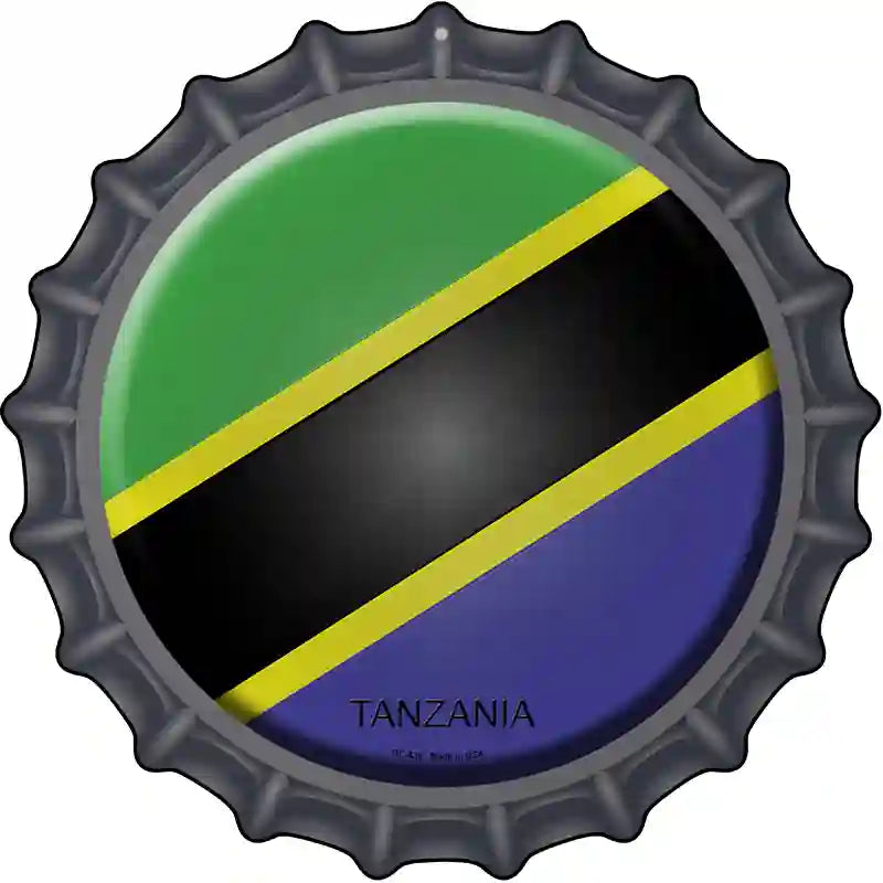Tanzania Novelty Metal Bottle Cap Sign BC-438 12" Sign (BC)