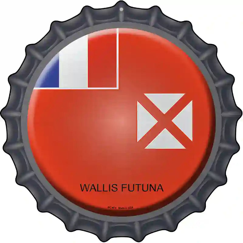 Wallis Futuna Novelty Metal Bottle Cap Sign BC-475 12" Sign (BC)