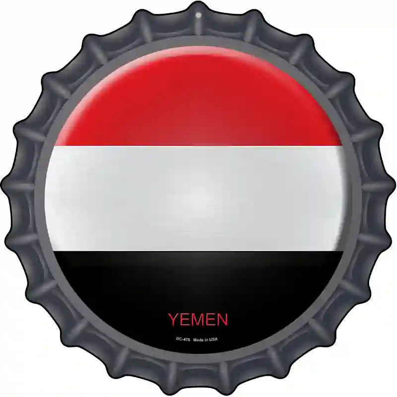 Yemen Novelty Metal Bottle Cap Sign BC-478 12" Sign (BC)