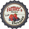 Farmers Market Berries Novelty Metal Bottle Cap Sign BC-608 12" Sign (BC)