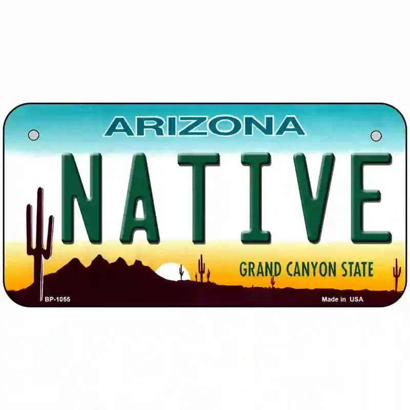 Native Arizona Novelty Metal License Plate 6" x 3" Bicycle (BP)