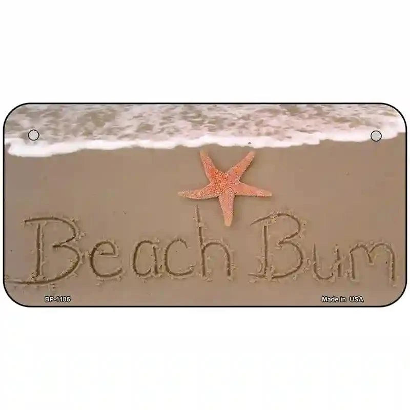 Beach Bum Novelty Metal License Plate 6" x 3" Bicycle (BP)