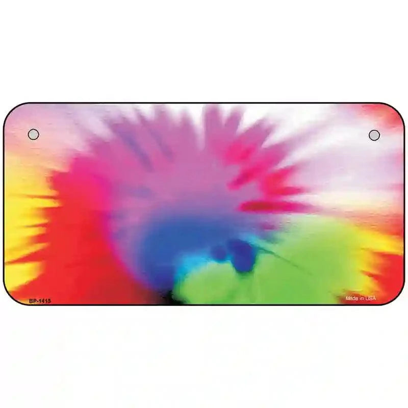 Pink Tie-Dye Metal Novelty License Plate 6" x 3" Bicycle (BP)