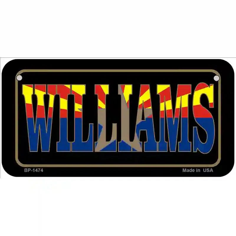 Williams Arizona State Flag Metal Novelty License Plate 6" x 3" Bicycle (BP)