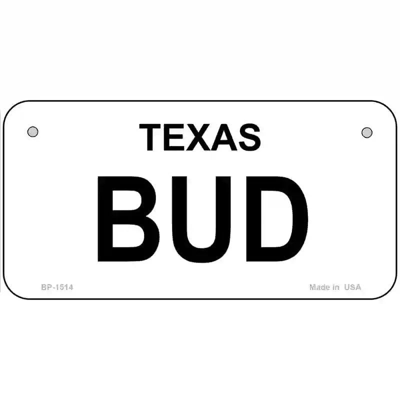 BUD Metal License Plate 6" x 3" Bicycle (BP)