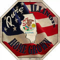 Illinois Home Grown Metal Novelty Stop Sign BS-414 12" Sign (BS)