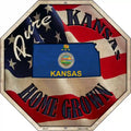 Kansas Home Grown Metal Novelty Stop Sign BS-417 12" Sign (BS)
