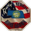 Nebraska Home Grown Metal Novelty Stop Sign BS-428 12" Sign (BS)