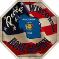Wisconsin Home Grown Metal Novelty Stop Sign BS-450 12" Sign (BS)