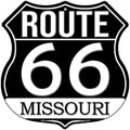 MO Route 66 Black Novelty Highway Shield Sign HS-727 12" Sign (HS)