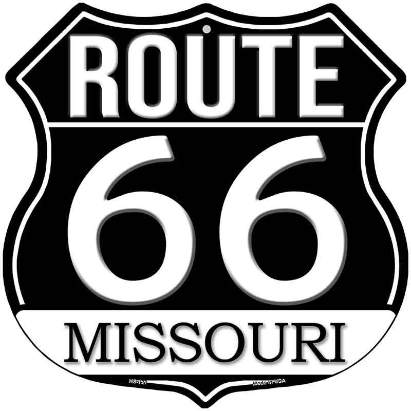 MO Route 66 Black Novelty Highway Shield Sign HS-727 12" Sign (HS)
