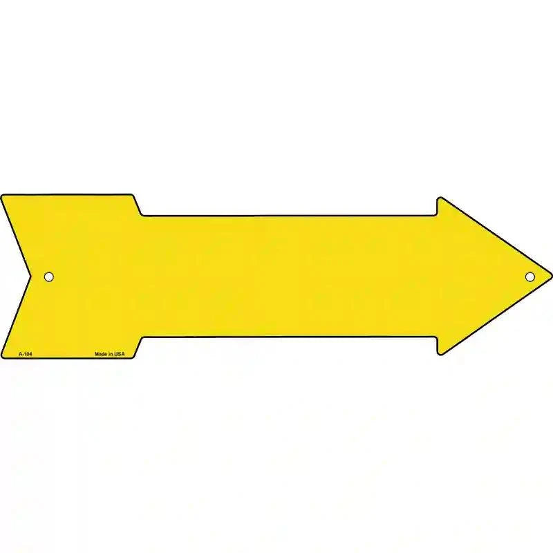 Yellow Novelty Metal Arrow Sign 23" x 7" Sign (LA)