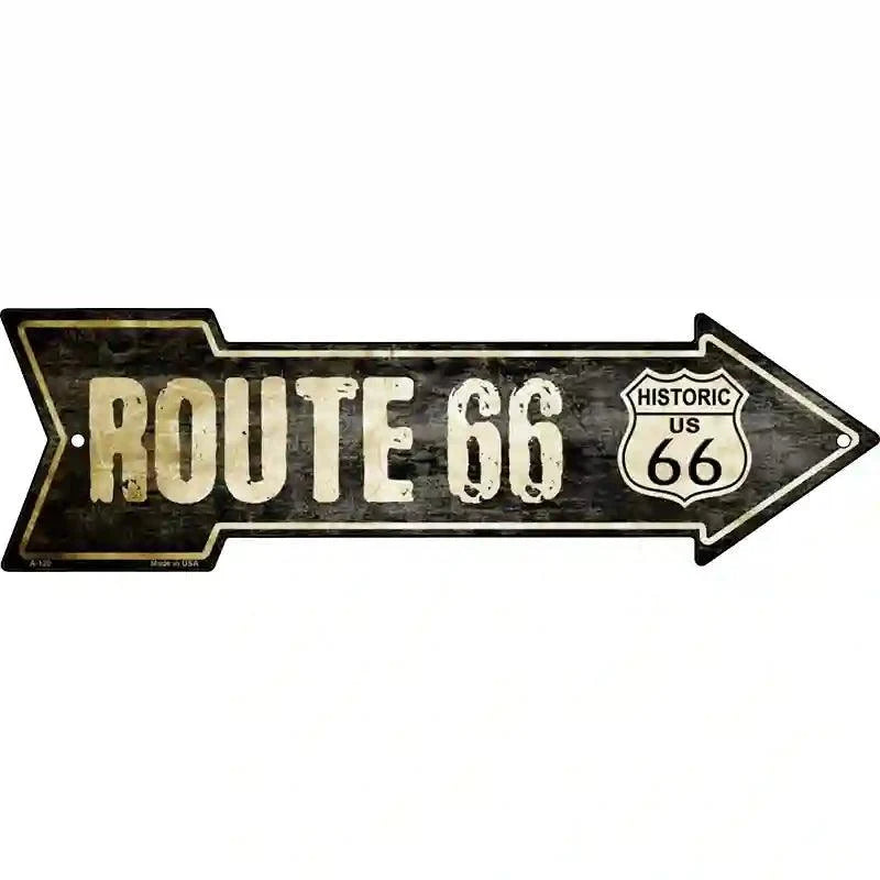 Vintage Route 66 Novelty Metal Arrow Sign 23" x 7" Sign (LA)