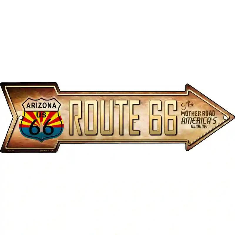 Route 66 Arizona Flag Novelty Metal Arrow Sign 23" x 7" Sign (LA)