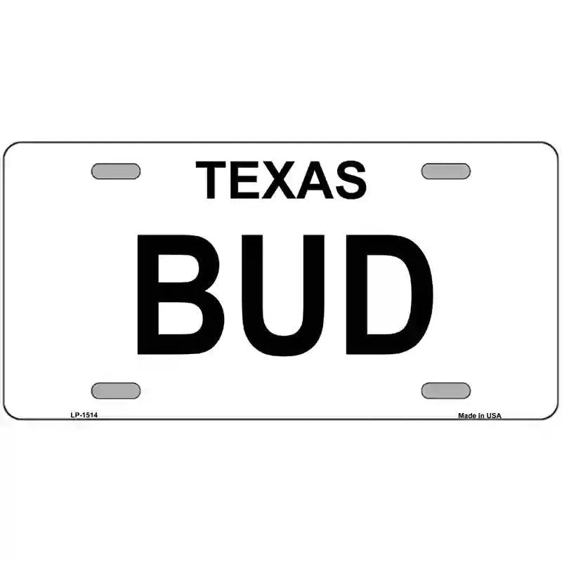 BUD Metal License Plate 24" x 12" Large (LLP)