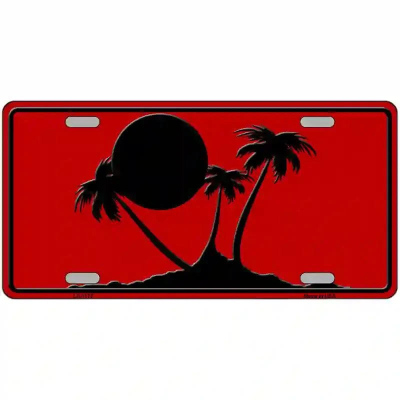 Island Palms Novelty Metal License Plate 12" x 6" Automotive (LP)