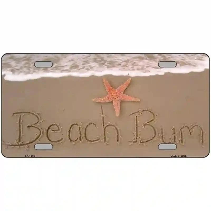 Beach Bum Novelty Metal License Plate 12" x 6" Automotive (LP)