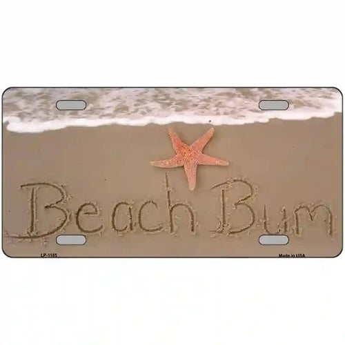 Beach Bum Novelty Metal License Plate 12" x 6" Automotive (LP)