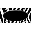 Black White Zebra Center Oval Metal Novelty License Plate 12" x 6" Automotive (LP)