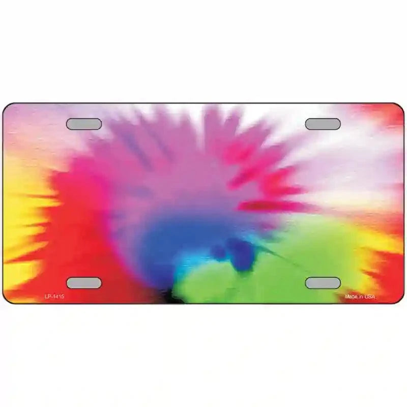 Pink Tie-Dye Metal Novelty License Plate 12" x 6" Automotive (LP)