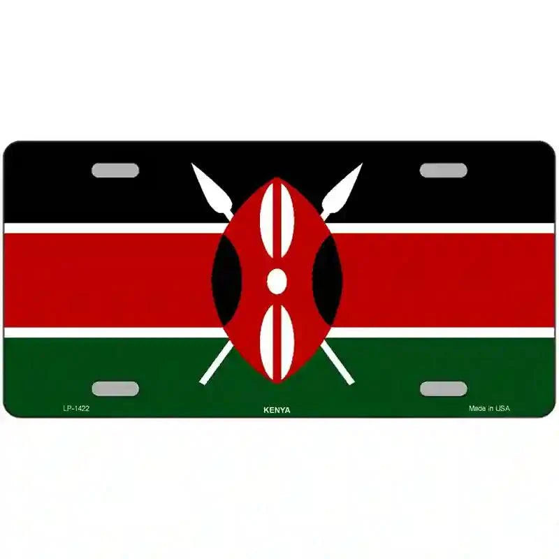 Kenya Flag Metal Novelty License Plate 12" x 6" Automotive (LP)