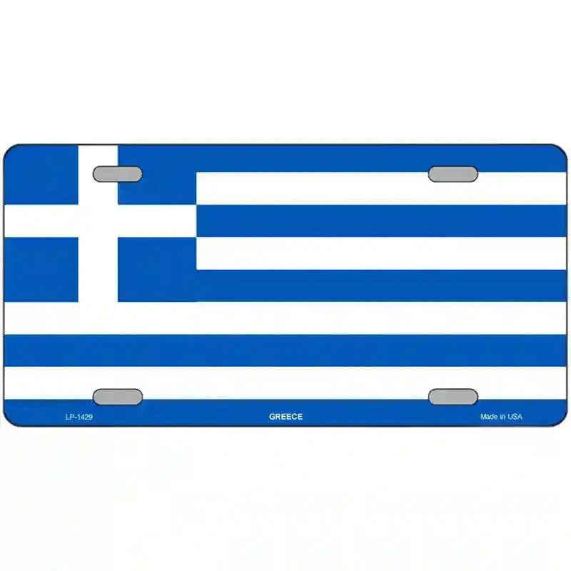 Greece Flag Metal Novelty License Plate 12" x 6" Automotive (LP)