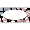 American Flag Giraffe White Center Oval Metal Novelty License Plate 12" x 6" Automotive (LP)