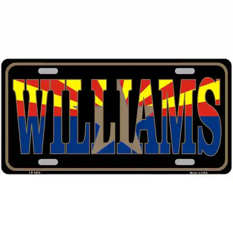 Williams Arizona State Flag Metal Novelty License Plate 12" x 6" Automotive (LP)