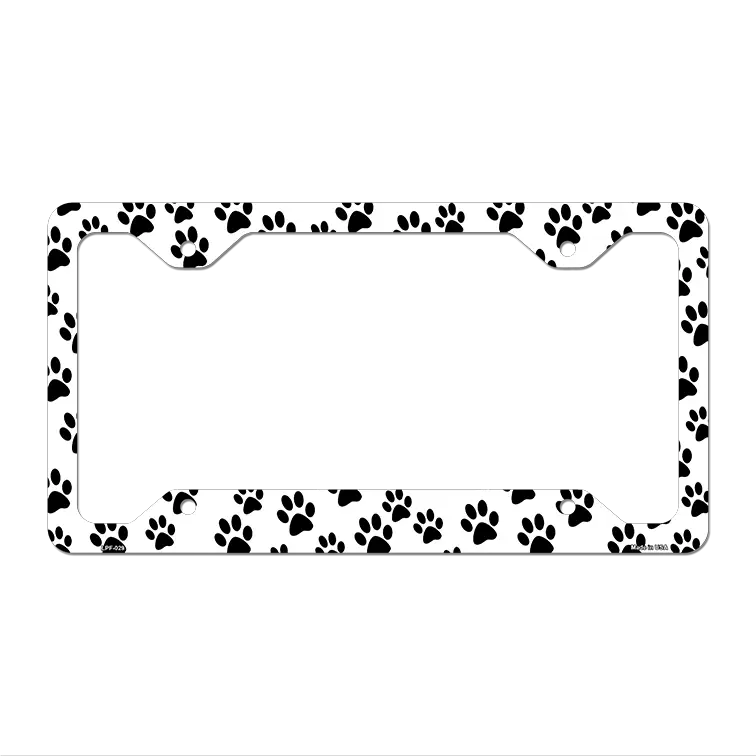 Dog Paws Novelty Metal License Plate Frame LPF-029 12.25" x 6.5" Standard Frame (LPF)