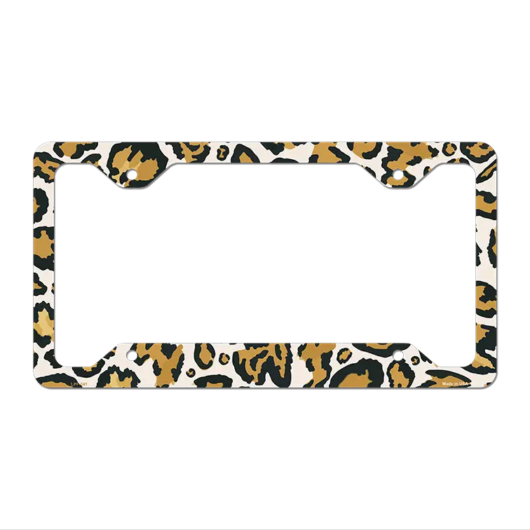 Light Cheetah Print Novelty Metal License Plate Frame LPF-041 12.25" x 6.5" Standard Frame (LPF)
