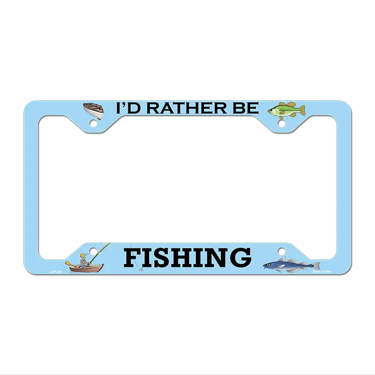 Fishing Blue Novelty Metal License Plate Frame LPF-259 12.25" x 6.5" Standard Frame (LPF)
