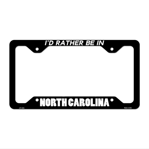 Be In North Carolina Novelty Metal License Plate Frame LPF-360 12.25" x 6.5" Black Frame (LPF)