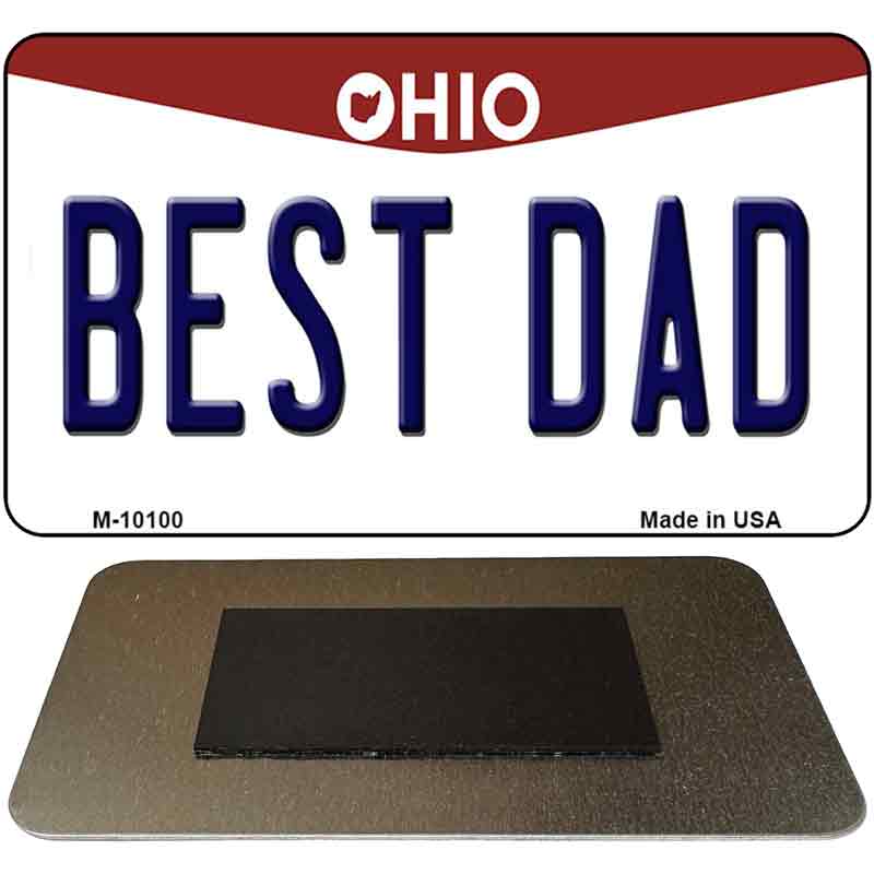 Best Dad Ohio State License Plate Tag Magnet M-10100 3.5" x 2" Magnet (M)