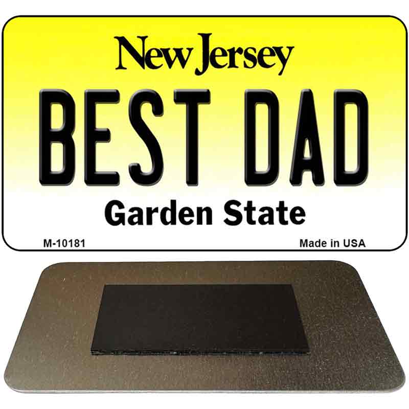 Best Dad New Jersey State License Plate Tag Magnet M-10181 3.5" x 2" Magnet (M)
