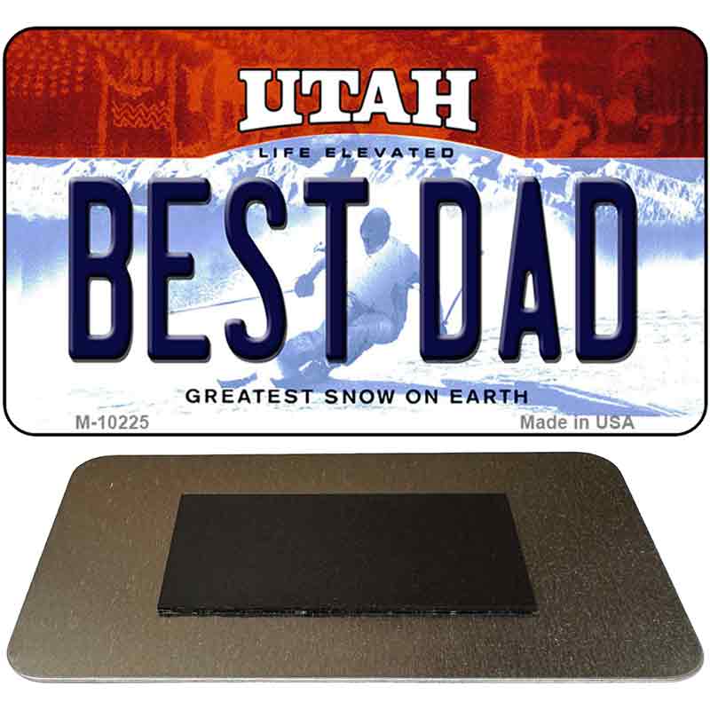 Best Dad Utah State License Plate Tag Magnet M-10225 3.5" x 2" Magnet (M)