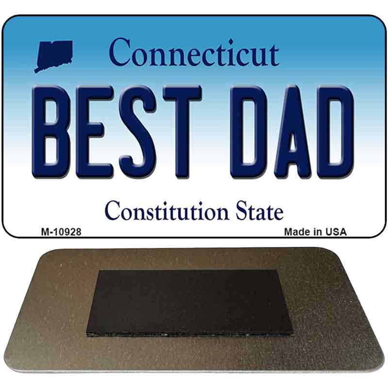 Best Dad Connecticut State License Plate Tag Magnet M-10928 3.5" x 2" Magnet (M)