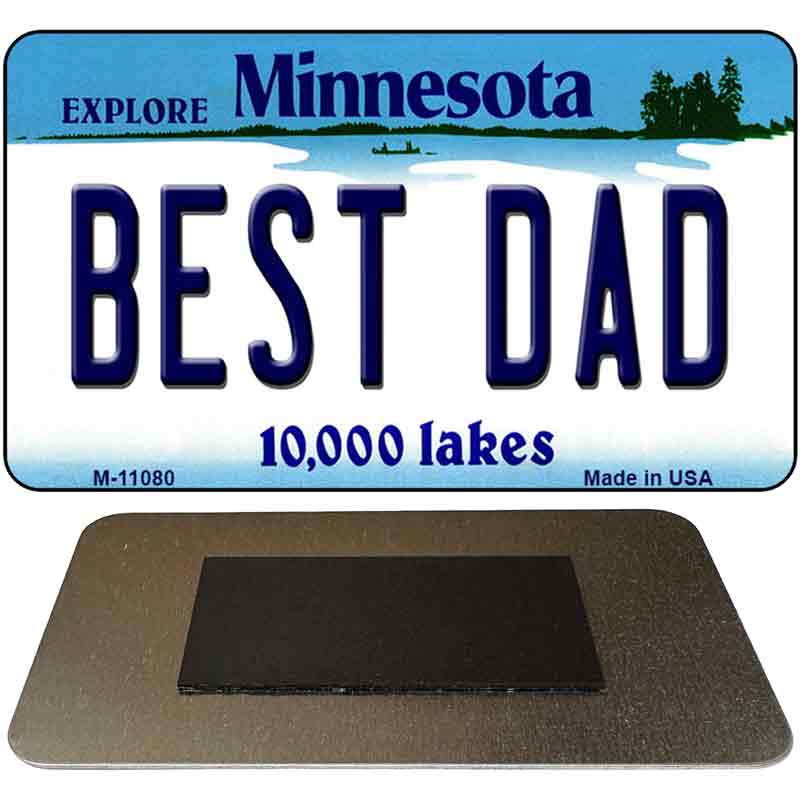 Best Dad Minnesota State License Plate Tag Novelty Magnet M-11080 3.5" x 2" Magnet (M)