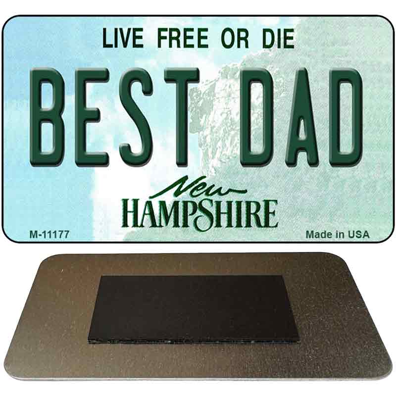 Best Dad New Hampshire State License Plate Tag Magnet M-11177 3.5" x 2" Magnet (M)