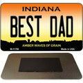 Best Dad Indiana Amber Novelty Metal Magnet 3.5" x 2" Magnet (M)