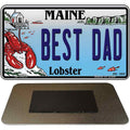 Best Dad Maine Lobster Novelty Metal Magnet 3.5" x 2" Magnet (M)