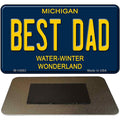 Best Dad Michigan Blue Novelty Magnet 3.5" x 2" Magnet (M)
