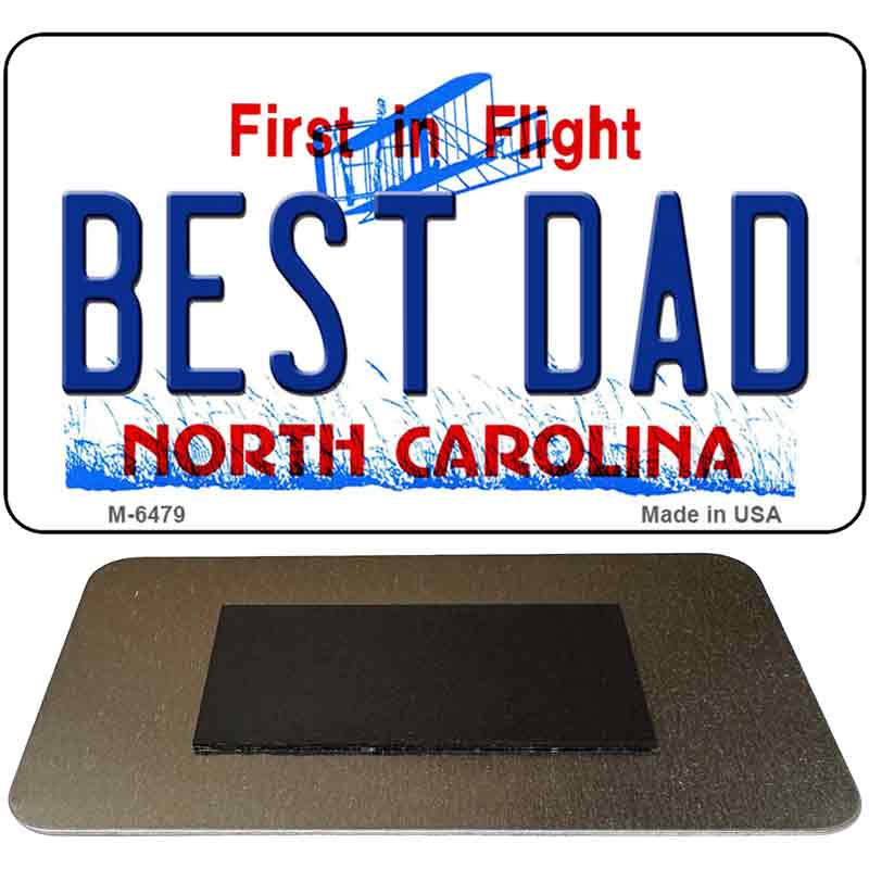 Best Dad North Carolina State License Plate Tag Magnet M-6479 3.5" x 2" Magnet (M)