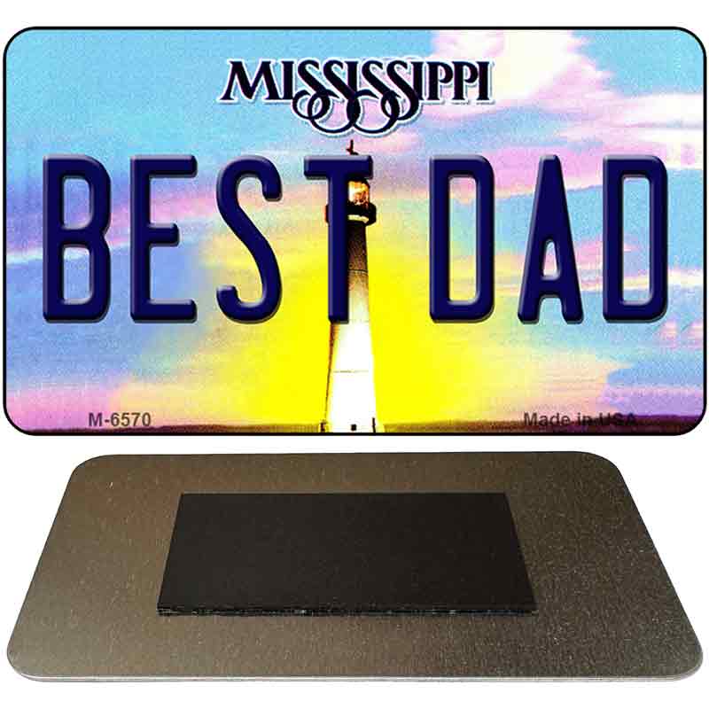 Best Dad Mississippi State License Plate Tag Magnet M-6570 3.5" x 2" Magnet (M)