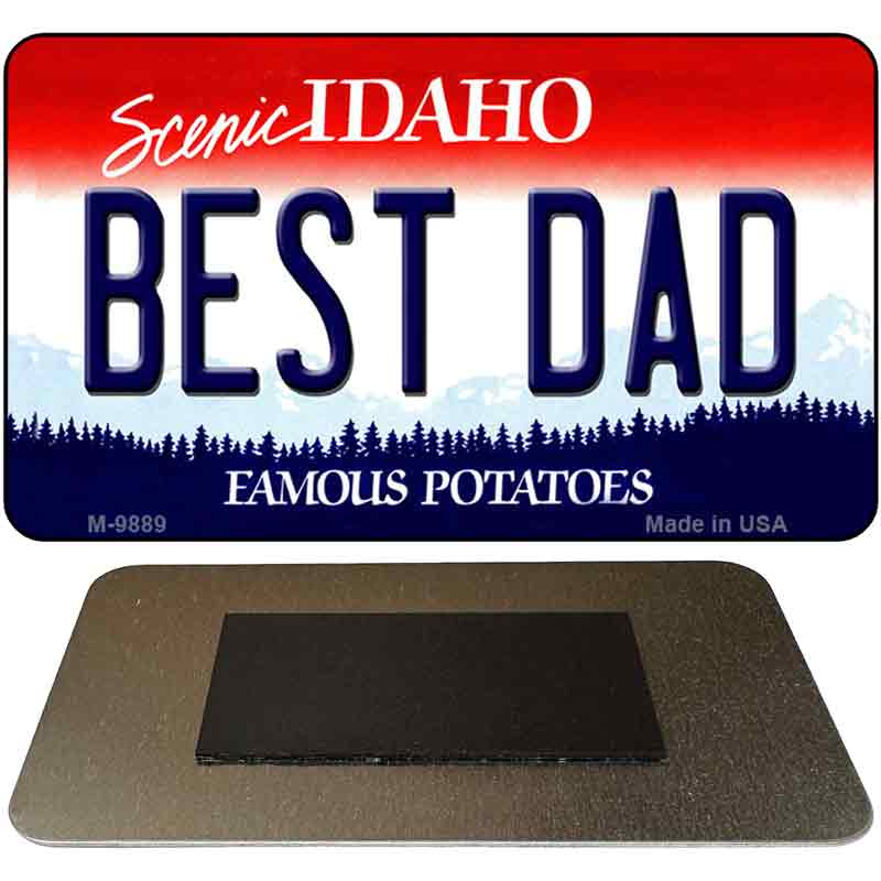 Best Dad Idaho State Metal Novelty Magnet M-9889 3.5" x 2" Magnet (M)