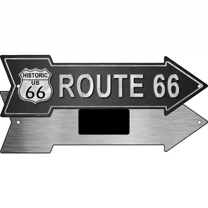 Route 66 Novelty Metal Arrow Sign 8" x 2.25" Magnet (MA)