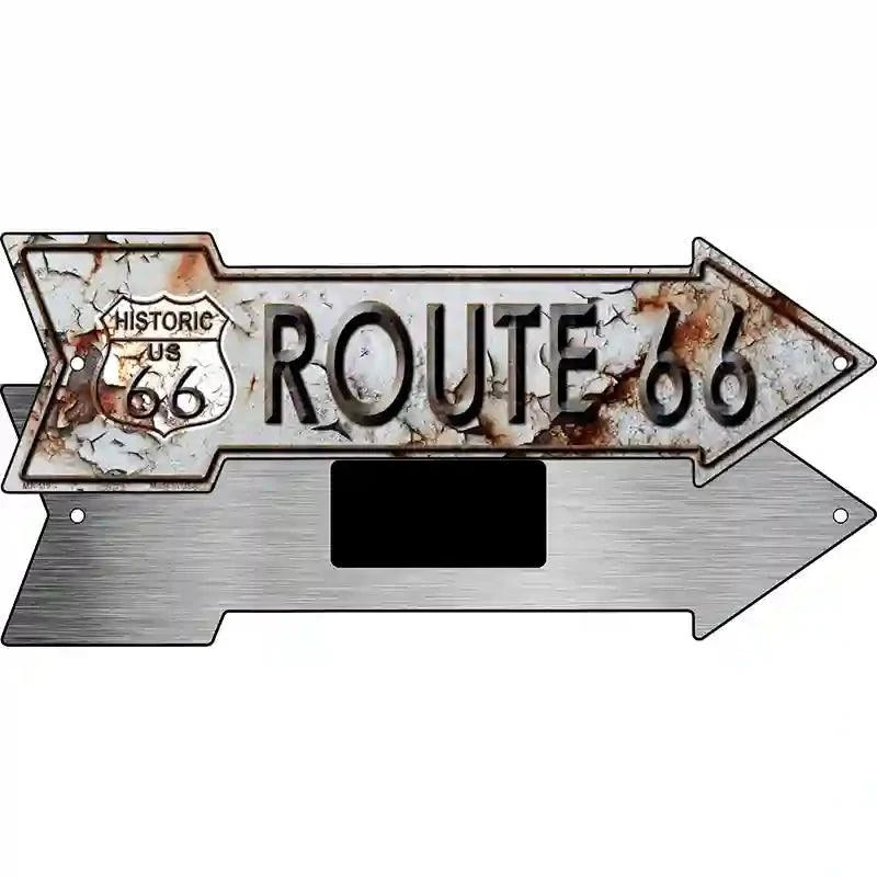 Rusty Route 66 Novelty Metal Arrow Sign 8" x 2.25" Magnet (MA)