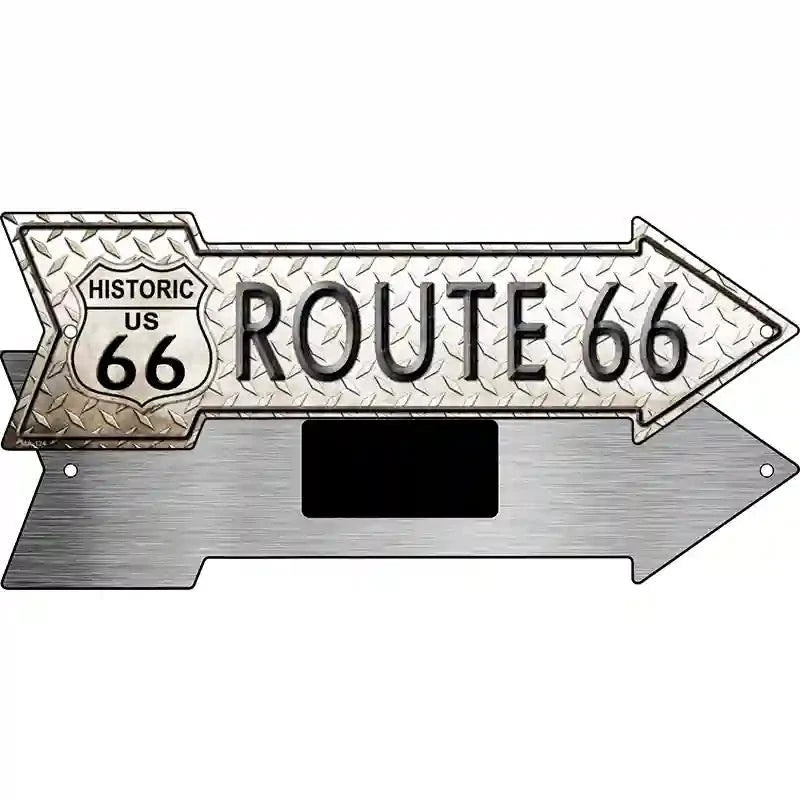 Diamond Route 66 Novelty Metal Arrow Sign 8" x 2.25" Magnet (MA)