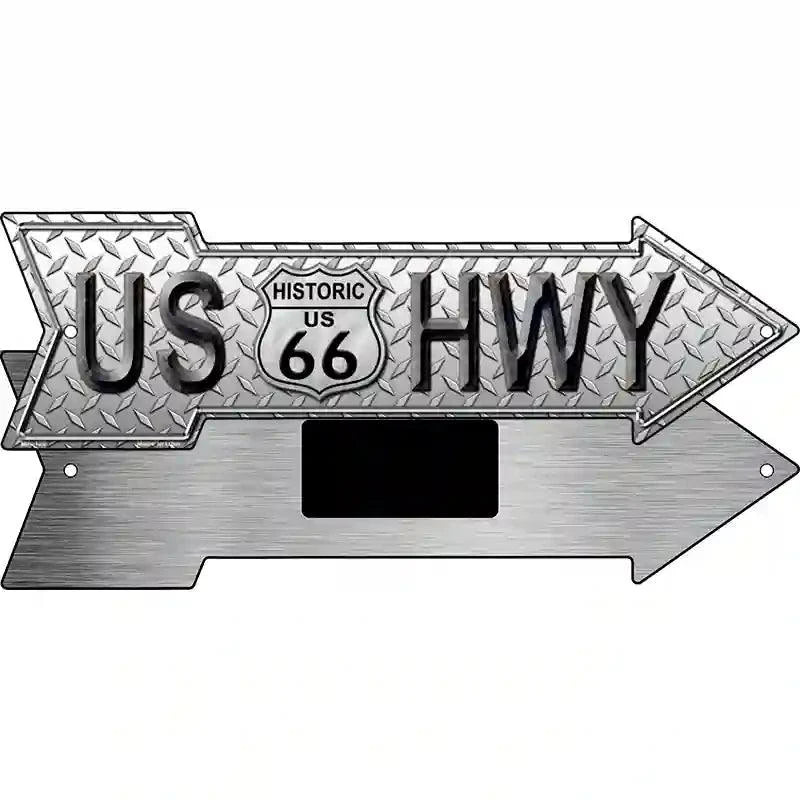 Diamond US Highway Novelty Metal Arrow Sign 8" x 2.25" Magnet (MA)